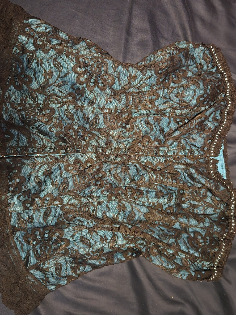 Tripp NYC Turquoise And Black Top